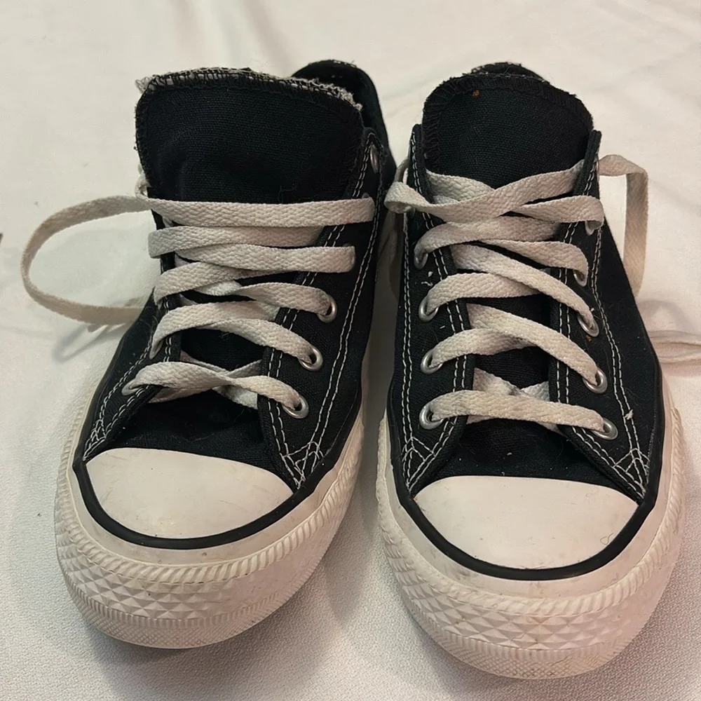 Converse Chuck Taylor Double Tongue Kids / Juniors Black and White Sneakers